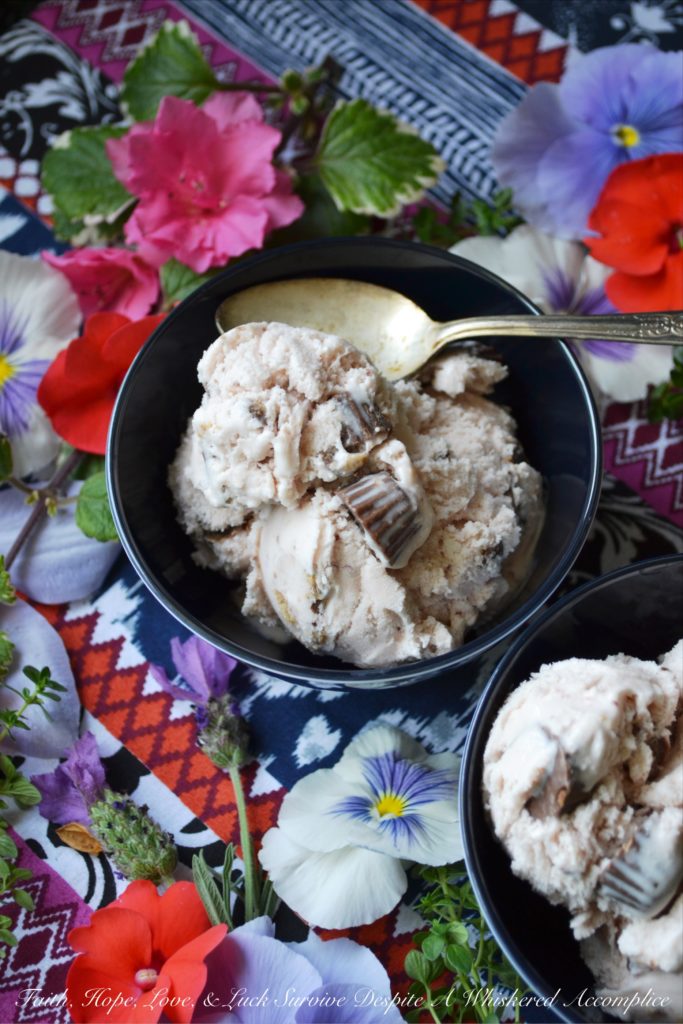 30-Minute Strawberry Reese's Ice Cream - This four-ingredient ice cream can be made in 30 minutes with a little bit of help from your ice cream machine. By using strawberry preserves, there is no need to wait for any sugar to dissolve, which means that you can have delicious homemade ice cream in almost no time at all. Strawberry ice cream and Reese's Peanut Butter Cups Minis truly do make the perfect combination in this sweet homemade frozen dessert treat.