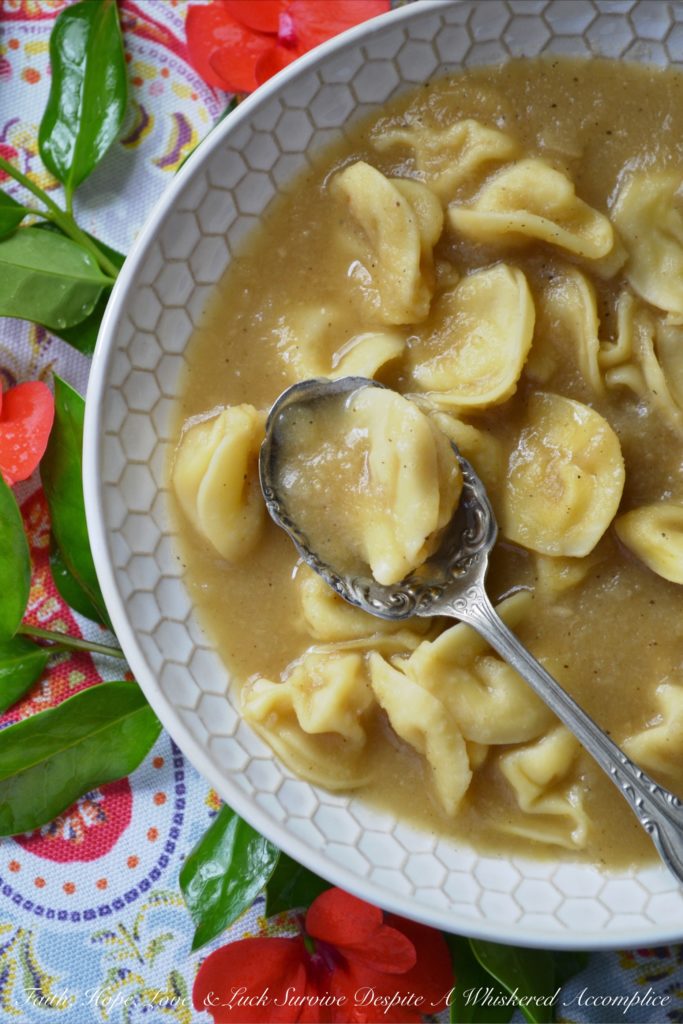 Puréed Parsnip Soup with Cheese Tortellini - If you’ve ever found yourself staring at a pile of parsnips and wondering what on earth to do with them, get ready to meet your new favorite soup. This comforting parsnip soup is packed with flavor and nutrition from its grated parsnips and diced onion, which are puréed until smooth after simmering in vegetable broth. But wait, it gets even better. Just when you think you’re about to serve up a simple meatless puréed soup, in go the mini cheese tortellini, turning this flavorful soup into a meal that’s not only hearty but satisfying and full of flavor. I’m willing to bet even the pickiest eaters at your table will be asking for seconds.