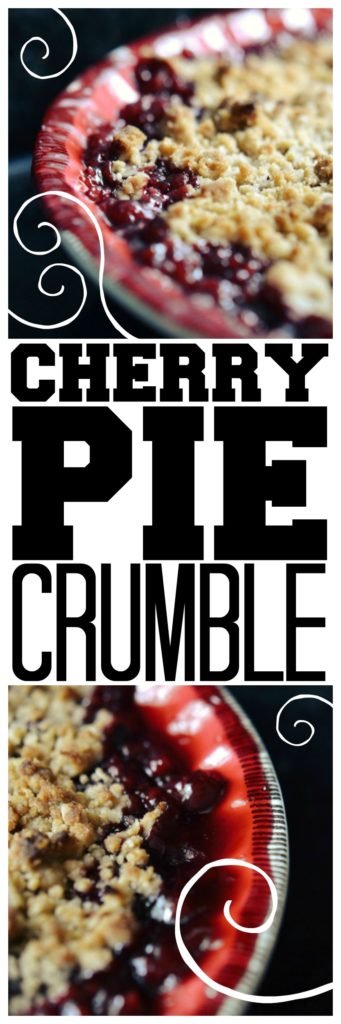 Cherry Pie Crumble - This simple crustless cherry pie is much easier to make than a traditional summer pie thanks to its sweet crumble topping. With this delicious fruit crumble you can also enjoy fresh summer cherries while they are in season, without having to spend too much time in a hot kitchen.