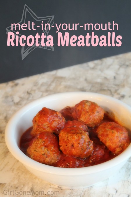 Melt-in-Your-Mouth Ricotta Meatballs - Girl Gone Mom - This month we're sharing our best and our absolute favorite recipes for dads in our June monthly recipe round-up. You're sure to find just the right recipe to make for your father this Father's Day.
