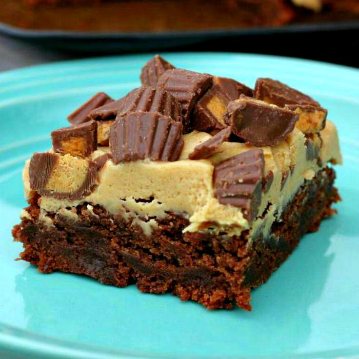 Reese's Peanut Butter Cup Explosion Brownies - The Baking ChocolaTess - This month we're sharing our best and our absolute favorite recipes for dads in our June monthly recipe round-up. You're sure to find just the right recipe to make for your father this Father's Day.