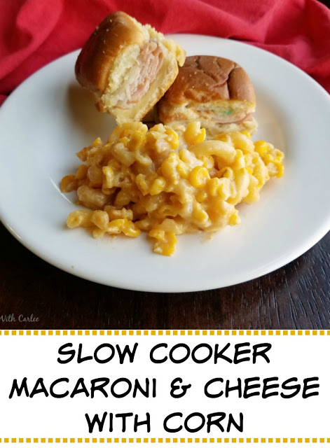 Slow Cooker Macaroni & Cheese with Corn - Cooking with Carlee - Welcome to the Friday Frenzy, the best food and craft link party on the web. Visit us this week to see what recipes and crafts we are most excited about.