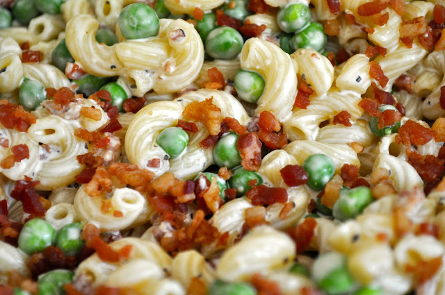 Bacon Ranch Macaroni Salad - Little House Big Alaska - The month of July is all about summer cookouts, picnics, and barbecues. We're sharing our favorite red, white, and blue patriotic themed recipes to help get you in the 4th of July spirit.