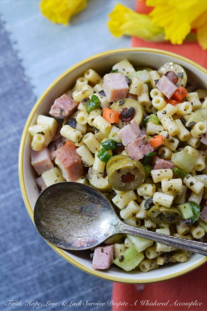 Muffuletta Pasta Salad - Looking for a new and unique side salad for your next summer cookout, barbecue, or picnic? Look no further. We have you covered with our Top 10 favorite summer side salad recipes.