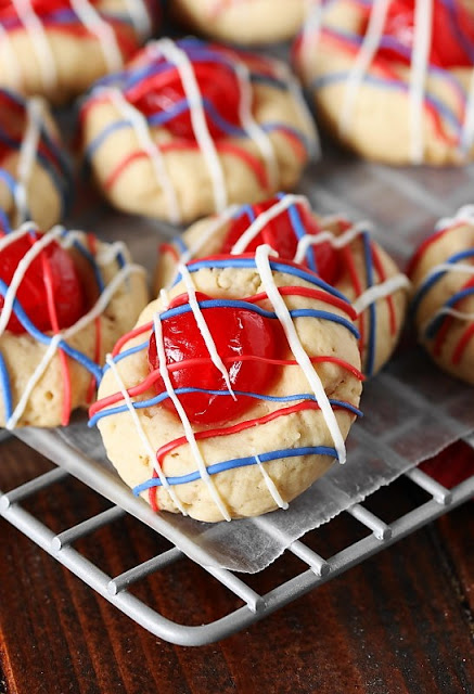 Red White & Blue Cherry Almond Cookies - The Kitchen Is My Playground - Welcome to the Friday Frenzy, the best food and craft link party on the web. Visit us this week to see what recipes and crafts we are most excited about.