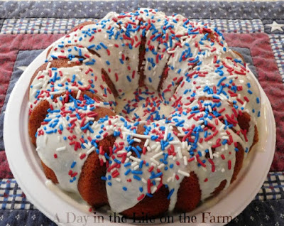 Red, White and Blue Bundt - A Day in the Life on the Farm - The month of July is all about summer cookouts, picnics, and barbecues. We're sharing our favorite red, white, and blue patriotic themed recipes to help get you in the 4th of July spirit.