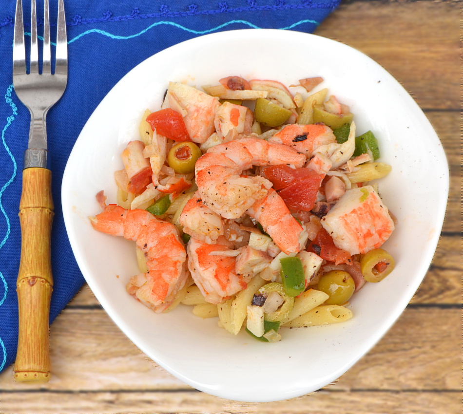 Spanish Seafood Salad - Crafty Cooking Mama - The month of July is all about summer cookouts, picnics, and barbecues. We're sharing our favorite red, white, and blue patriotic themed recipes to help get you in the 4th of July spirit.