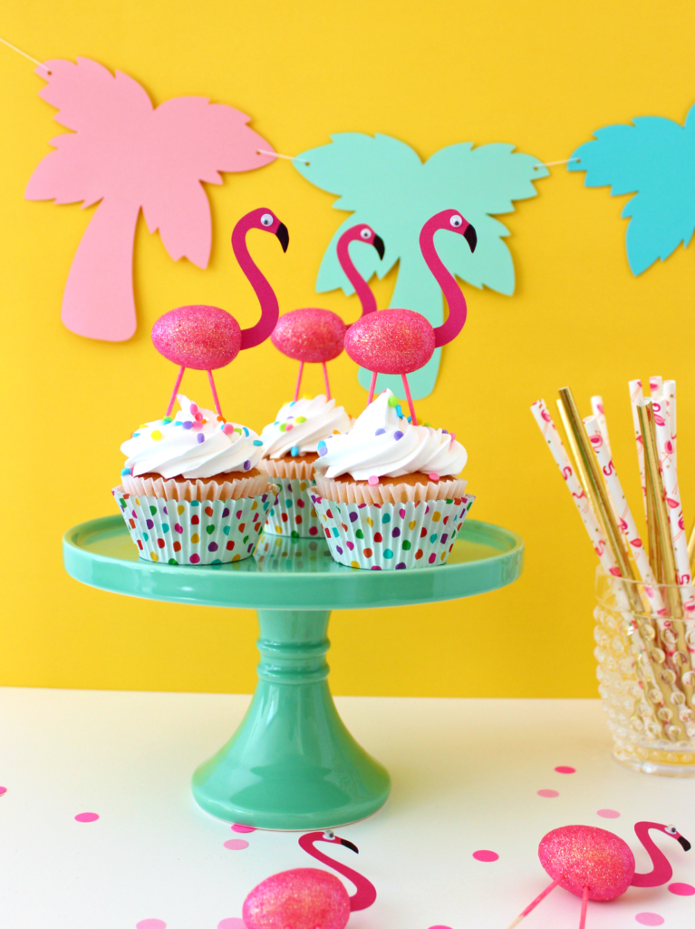 Easy Flamingo Cupcake Toppers - White House Crafts - Welcome to the Friday Frenzy, the best food and craft link party on the web. Visit us this week to see what recipes and crafts we are most excited about.