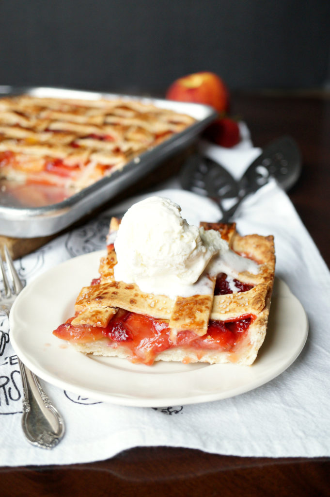 Vegan Strawberry, Mango, and Peach Slab Pie - The Baking Fairy - Welcome to the Friday Frenzy, the best food and craft link party on the web. Visit us this week to see what recipes and crafts we are most excited about.