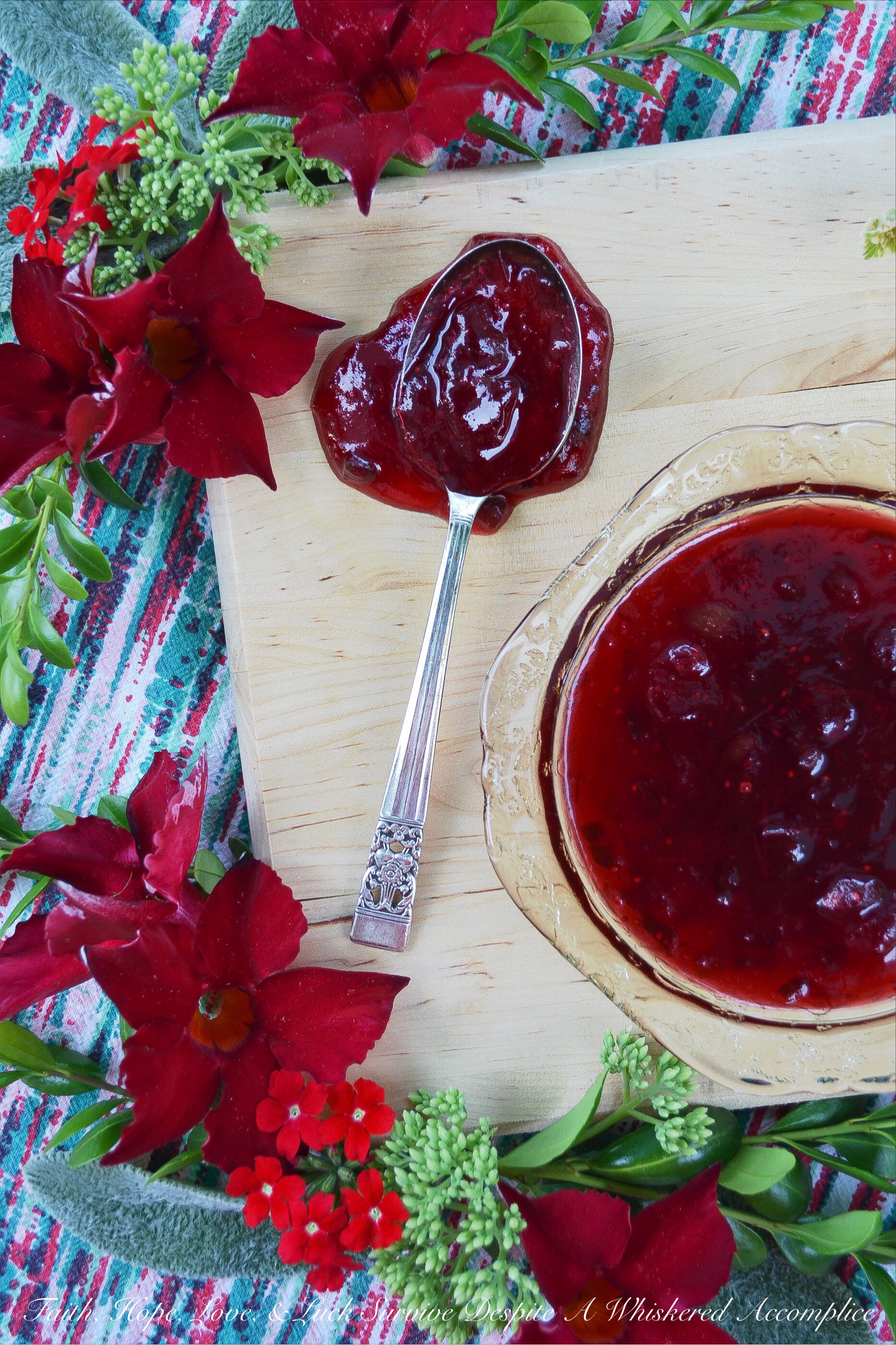 Sweet & Spicy Cranberry Jalapeño Jam Sauce - This sweet and spicy jam sauce, made with frozen cranberries and finely diced jalapenos, can be used to flavor so many recipes. Pour it over cream cheese then serve with crackers for a fast and flavorful appetizer, mix it into your favorite cocktail in lieu of simple syrup, or even use it to kick up the flavor of your favorite crockpot meatballs. Whichever way you choose to use it, I know you're going to simply adore this cranberry jalapeño jam sauce.