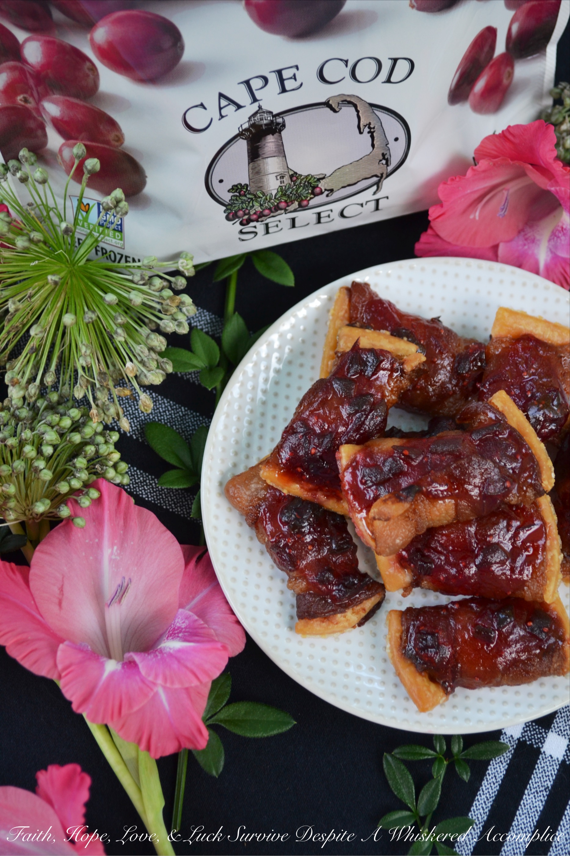 Bacon-Wrapped Cranberry Jalapeño Crackers - These may just be THE BEST APPETIZER you will ever eat. Buttery crackers are first wrapped in bacon before being topped with a sweet and spicy cranberry jalapeño jam sauce. To make these crackers even spicier, you can either top them with finely diced or thinly sliced additional jalapeño. Make a batch of the jam sauce ahead of time and freeze it in small batches, so that you'll always have some ready when you're in the mood to make this tasty treat.