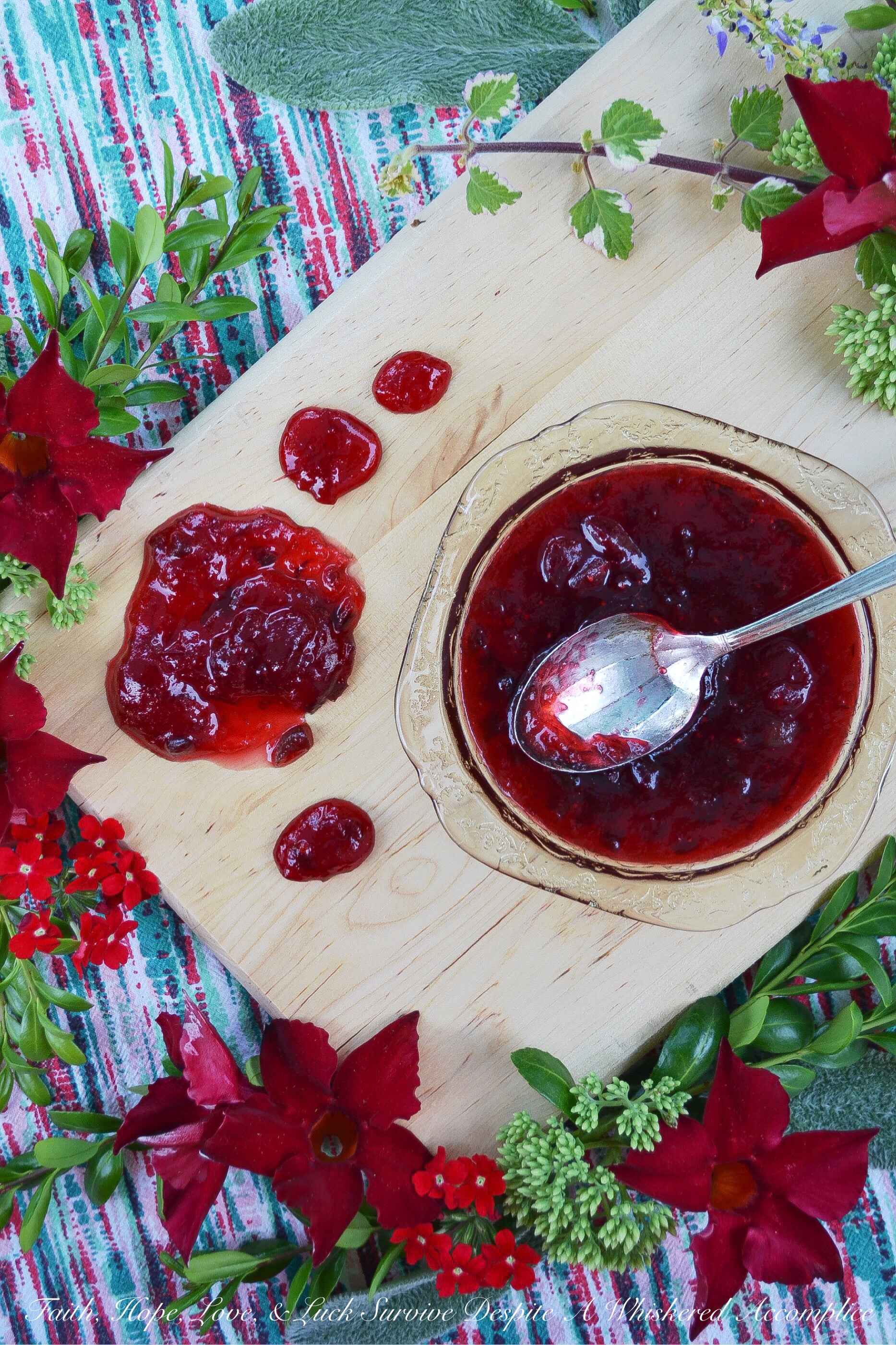 Sweet & Spicy Cranberry Jalapeño Jam Sauce - This sweet and spicy jam sauce, made with frozen cranberries and finely diced jalapenos, can be used to flavor so many recipes. Pour it over cream cheese then serve with crackers for a fast and flavorful appetizer, mix it into your favorite cocktail in lieu of simple syrup, or even use it to kick up the flavor of your favorite crockpot meatballs. Whichever way you choose to use it, I know you're going to simply adore this cranberry jalapeño jam sauce.