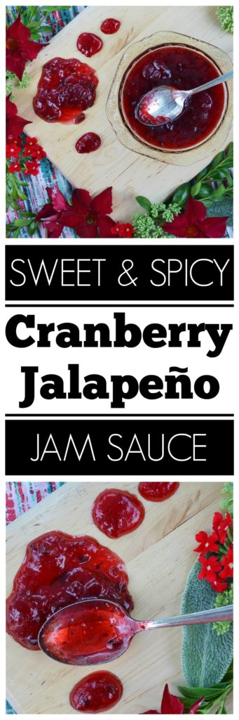 Sweet & Spicy Cranberry Jalapeño Jam Sauce - This sweet and spicy jam sauce, made with frozen cranberries and finely diced jalapenos, can be used to flavor so many recipes. Pour it over cream cheese then serve with crackers for a fast and flavorful appetizer, mix it into your favorite cocktail in lieu of simple syrup, or even use it to kick up the flavor of your favorite crockpot meatballs. Whichever way you choose to use it, I know you're going to simply adore this cranberry jalapeño jam sauce.