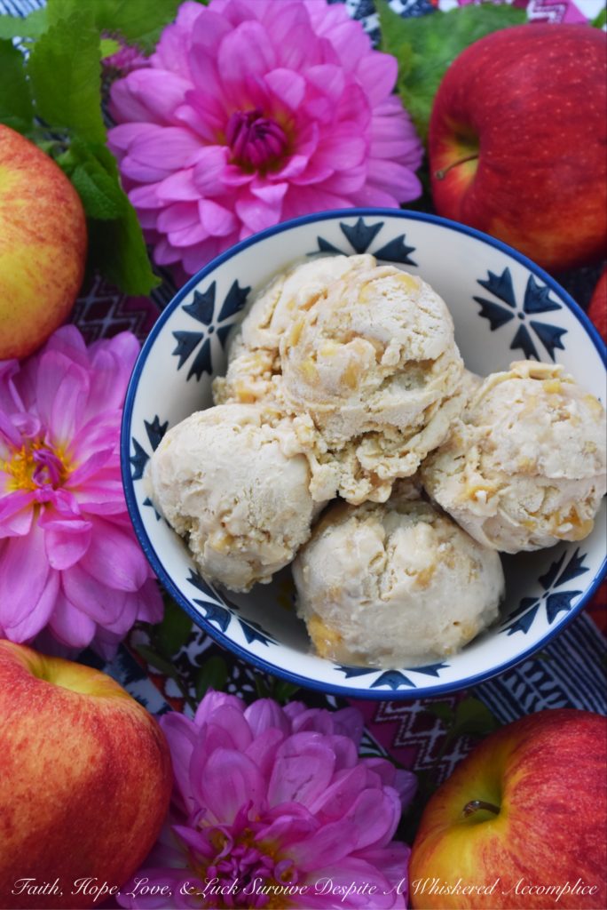 Cinnamon Caramel Apple Frozen Custard - Just because summer is over, doesn't mean that you have to store your ice cream machine away. This over-the-top delicious frozen custard can be made in one of two ways. You can either swirl room-temperature homemade caramel apple sauce into layers of the cinnamon frozen custard or you can serve the cinnamon frozen custard drizzled with warm caramel apple sauce. No matter which way choose, I know you're going to absolutely love this sweet autumn dessert.