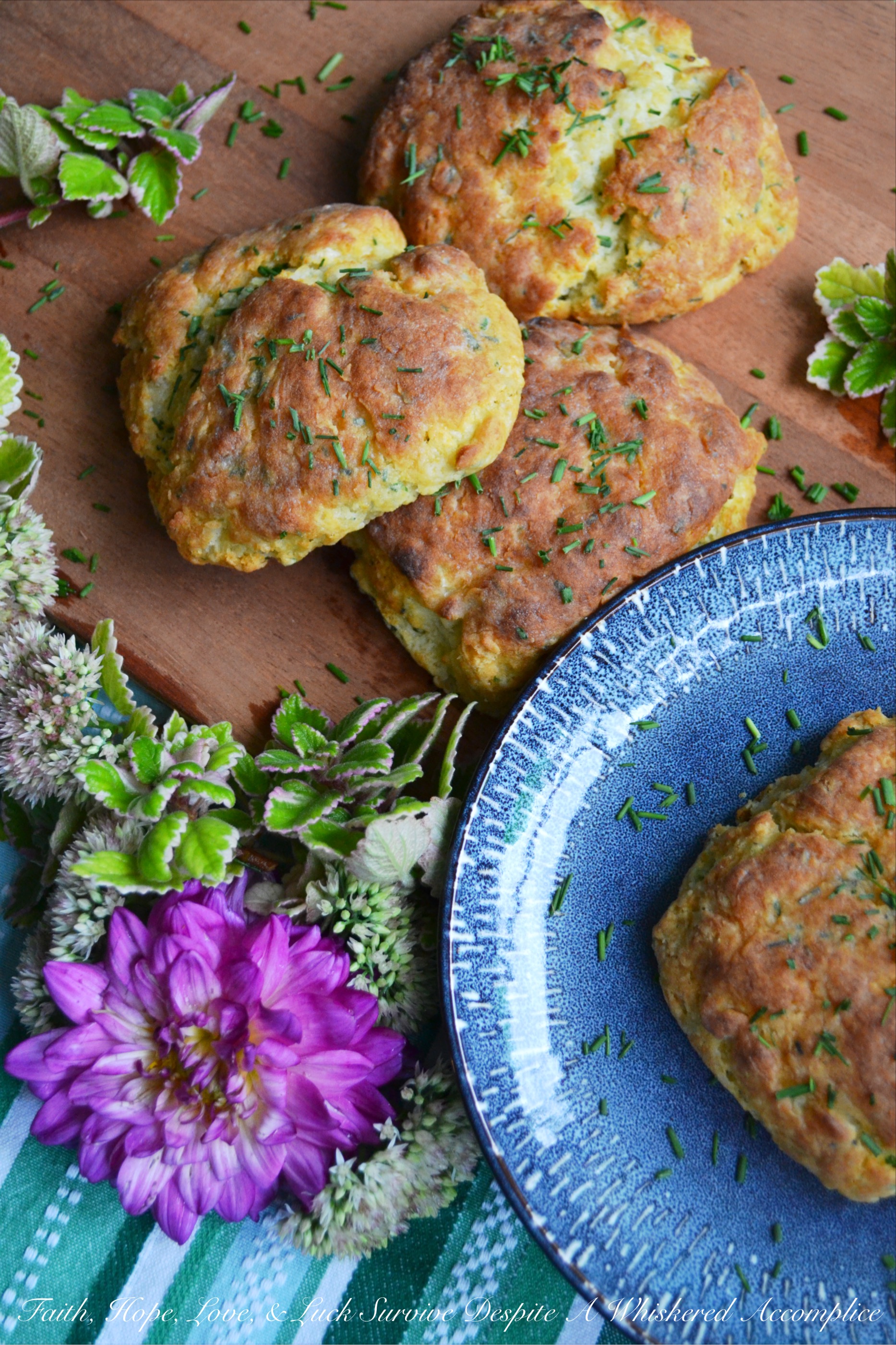 Sour Cream & Chive Jumbo Biscuits - These jumbo biscuits are light, fluffy, and perfectly crunchy on the outside. And thanks to the sour cream and freshly chopped chives added to the biscuit dough, they taste just as good as they look.