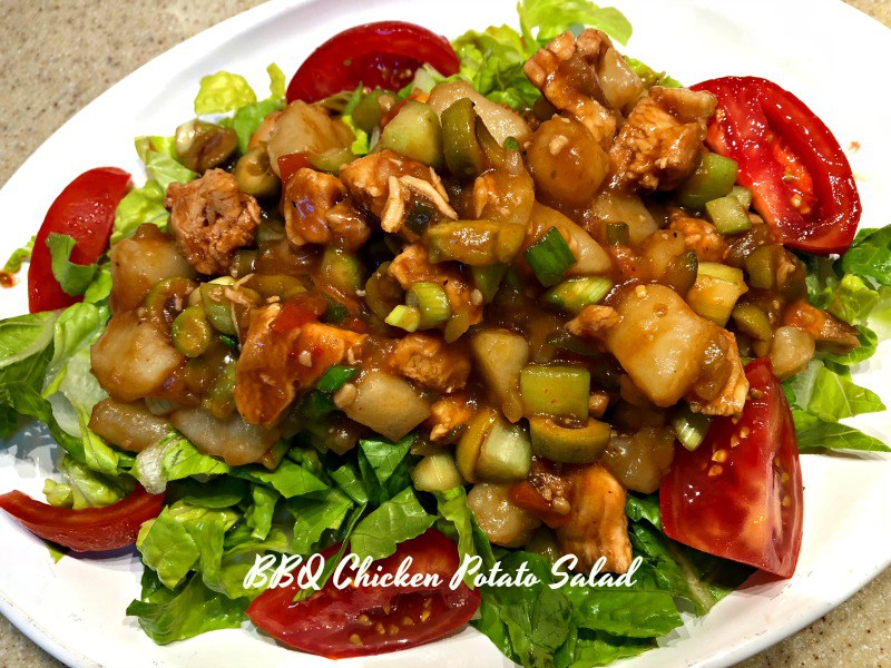 Barbecue Italian Potato Salad with Chicken - Tumbleweed Contessa - Welcome to the Friday Frenzy, the best food and craft link party on the web. Visit us this week to see what recipes and crafts we are most excited about.