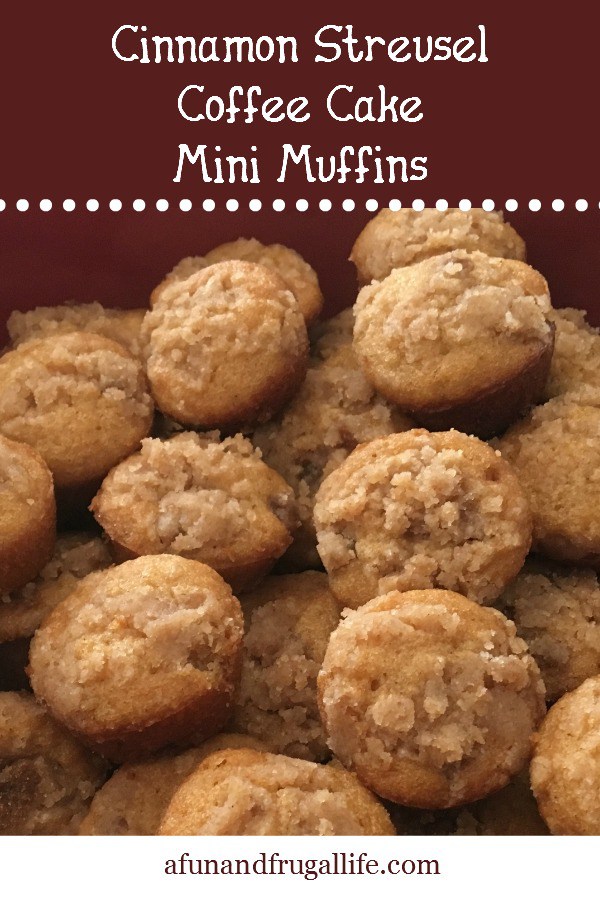 Cinnamon Streusel Coffee Cake Mini Muffins - A Fun and Frugal Life - Welcome to the Friday Frenzy, the best food and craft link party on the web. Visit us this week to see what recipes and crafts we are most excited about.