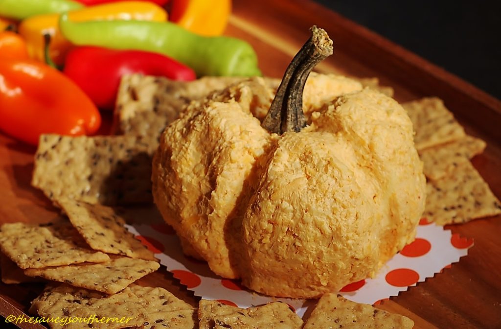 Spicy Cheddar Cheese Ball Pumpkin - The Saucy Southerner - Now that it's fall and Halloween's right around the corner, we're all looking for a few cute recipes to celebrate the autumn season with. This month's October recipe round-up is packed with tons of spooky sweet and savory recipes to help you and your little goblins get in the holiday spirit.