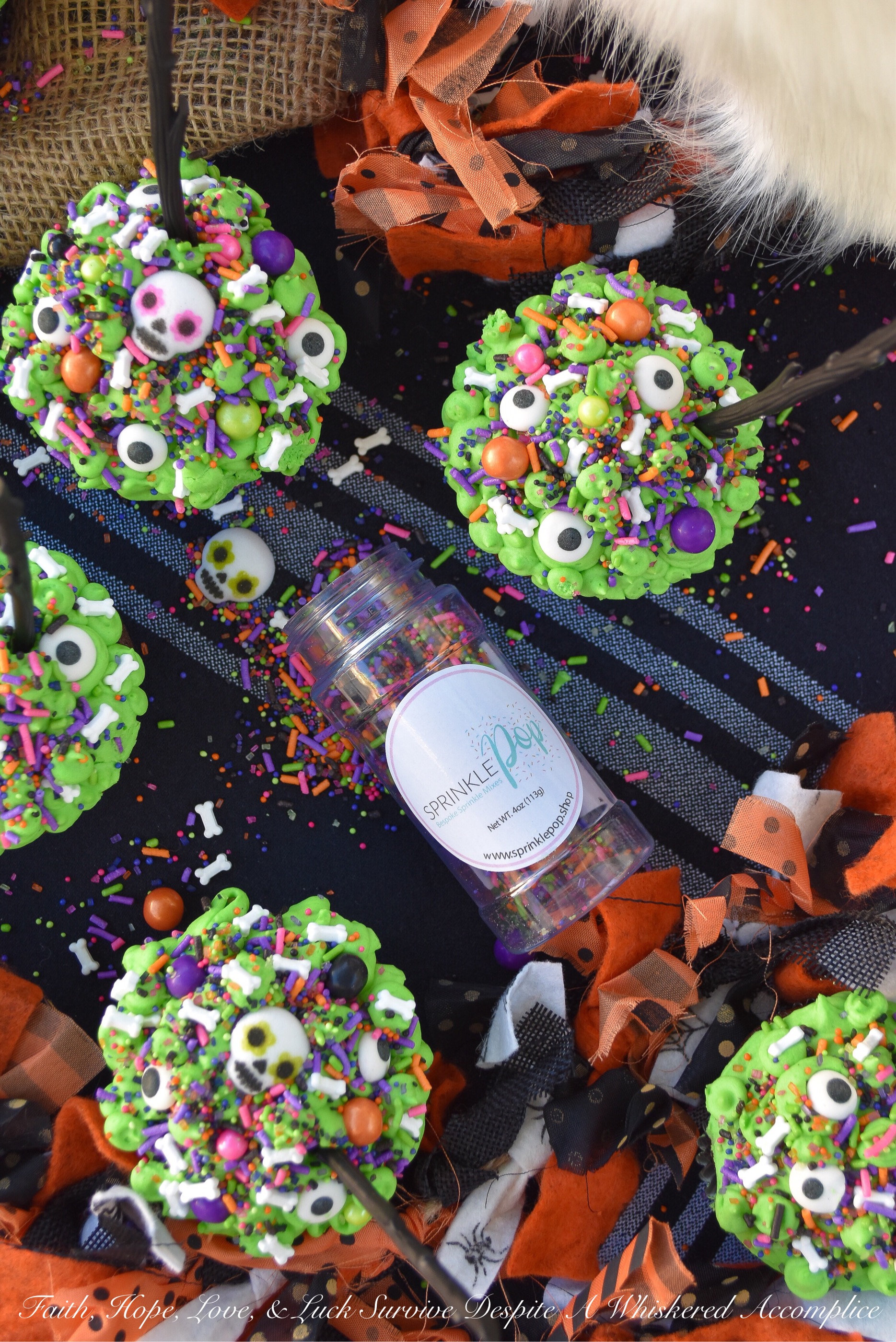 Halloween Sprinkle Cauldron Cupcakes - What can make Halloween any better than it already is? Sprinkles, of course. Especially when they're loaded on top of chocolate cupcakes with cream cheese frosting. These are the type of Halloween cauldrons your kids will definitely go crazy for, and they'll also help you clean out that sprinkle drawer or cabinet that's beginning to get a bit out of hand.