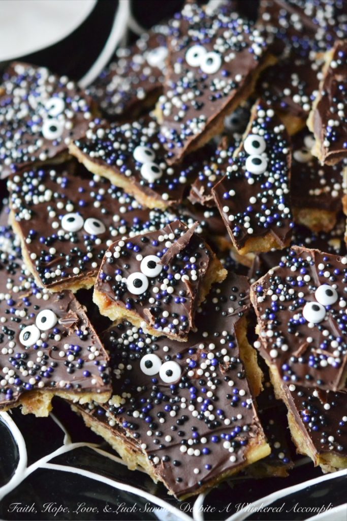 Spooktacular Halloween Cracker Candy - 7 Sweet & Fun Halloween Treats - Looking for a sweet treat to help celebrate Halloween? Well then, look no further. These delicious and fun holiday recipes are sure to impress whatever ghouls or goblins might just so happen to show up at your front door this Halloween.