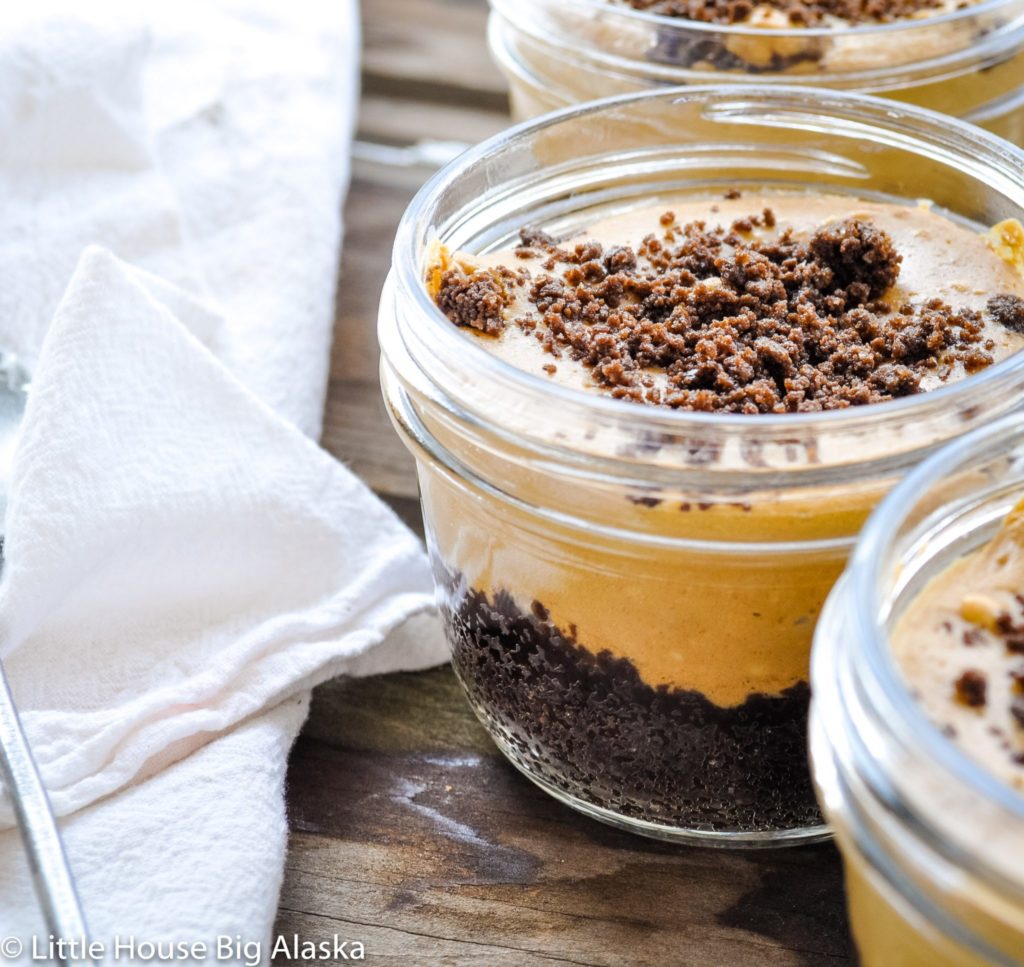 Mocha Cheesecake Jars - Little House Big Alaska - Welcome to the Friday Frenzy, the best food and craft link party on the web. Visit us this week to see what recipes and crafts we are most excited about.