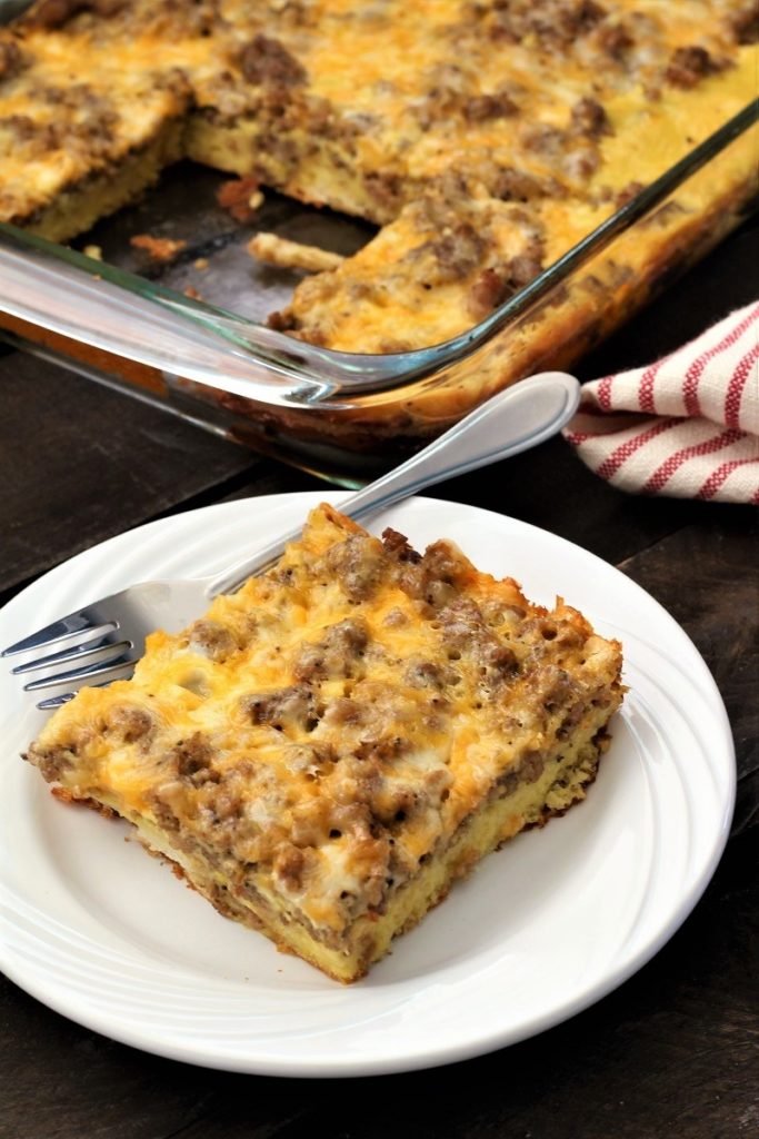 Overnight Breakfast Casserole - My Recipe Treasures - Welcome to the Friday Frenzy, the best food and craft link party on the web. Visit us this week to see what recipes and crafts we are most excited about.
