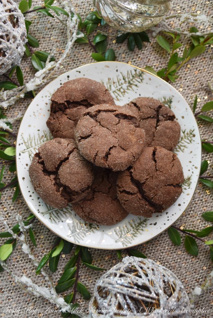 Chocolate Espresso Brown Sugar Cookies - These crunchy sugar-coated chocolate Christmas cookies are a perfect addition to any holiday cookie tray. With just the right hint of espresso, they are a cookie that both kids and adults alike will both find equally delicious.
