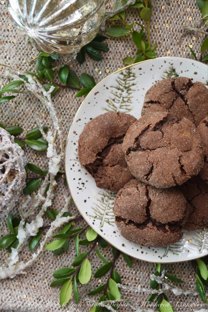 Chocolate Espresso Brown Sugar Cookies - These crunchy sugar-coated chocolate Christmas cookies are a perfect addition to any holiday cookie tray. With just the right hint of espresso, they are a cookie that both kids and adults alike will both find equally delicious.