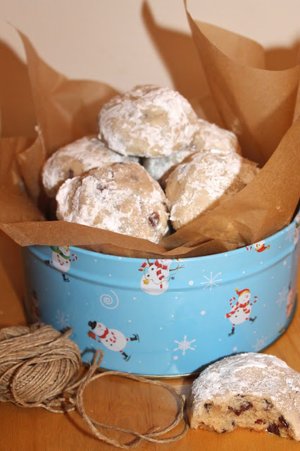 Chocolate Chip Snowball Cookies - Savory Moments