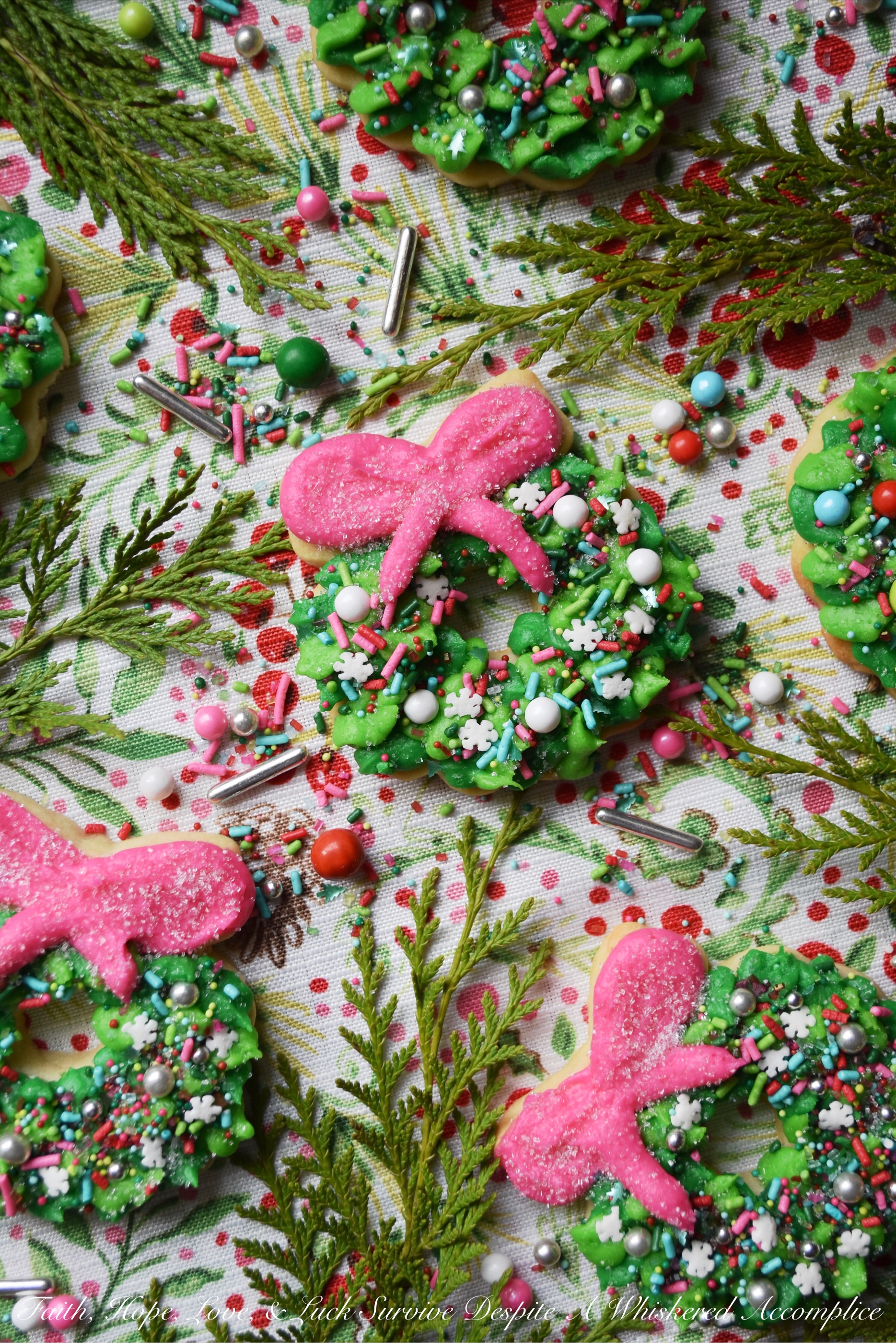 Whoville Christmas Wreath Sugar Cookies