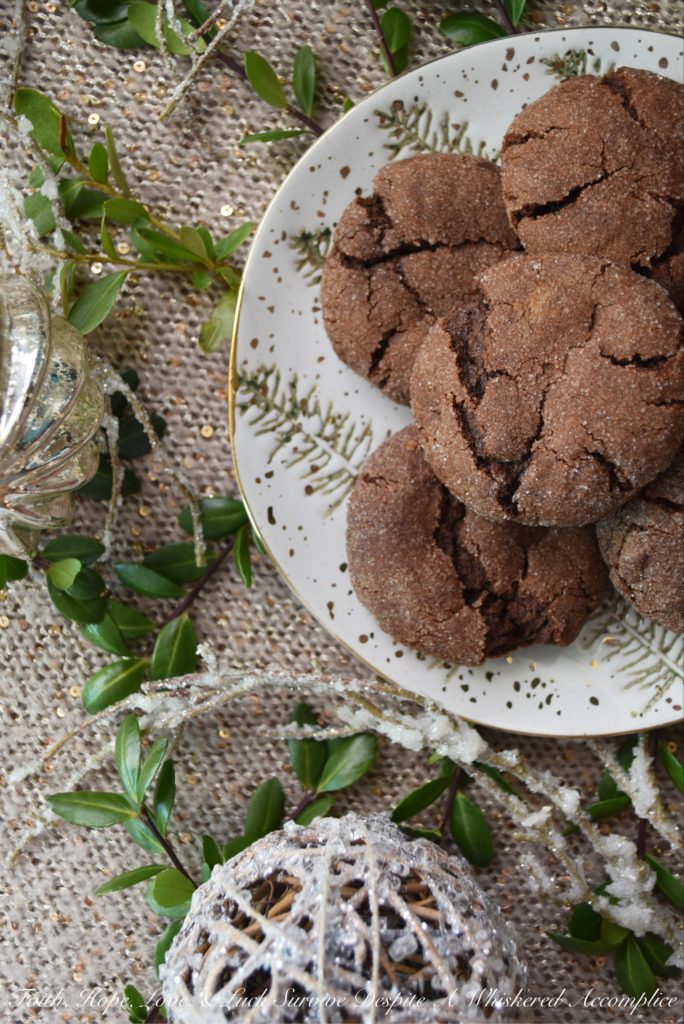 Chocolate Espresso Brown Sugar Cookies - These crunchy sugar-coated chocolate Christmas cookies are a perfect addition to any holiday cookie tray. With just the right hint of espresso, they are a cookie that both kids and adults alike will both find equally delicious.