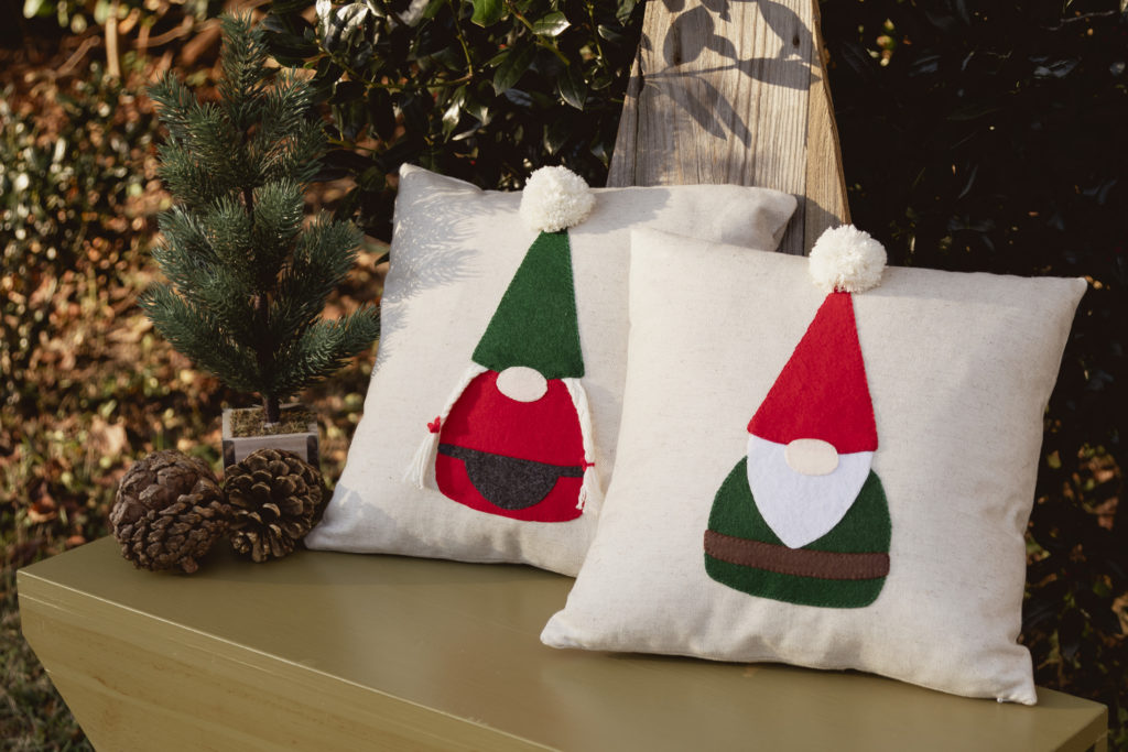 Gnome Applique Pillows - Kippi at Home - Welcome to the Friday Frenzy, the best food and craft link party on the web. Visit us this week to see what recipes and crafts we are most excited about.