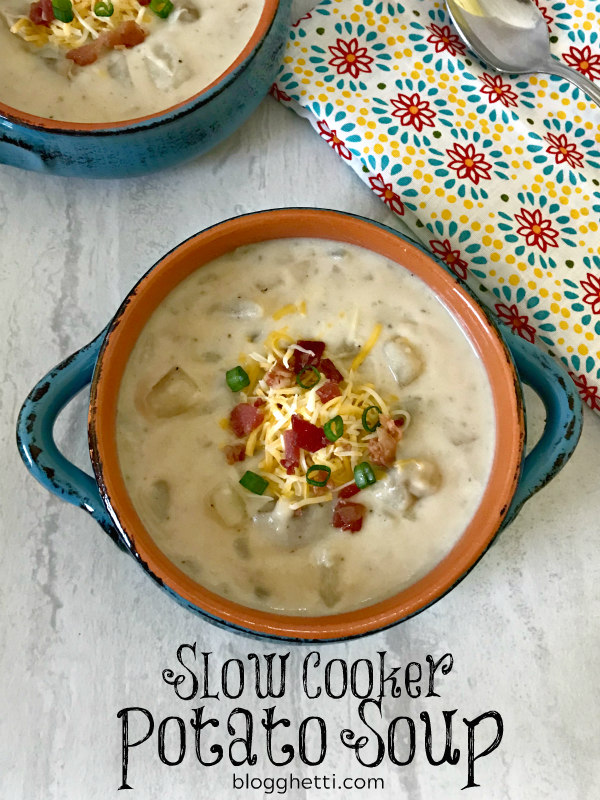 Slow Cooker Creamy Potato Soup - Blogghetti - Now that the holidays are over and winter is here, it's time to break out the cozy winter recipes. Our recipe round-up this month, features lots of unique and delicious recipes to help you get over the winter blues, whether it be on a weekend when you have a little bit of extra time to spend in the kitchen, or on a busy weeknight when you're exhausted from shoveling snow.