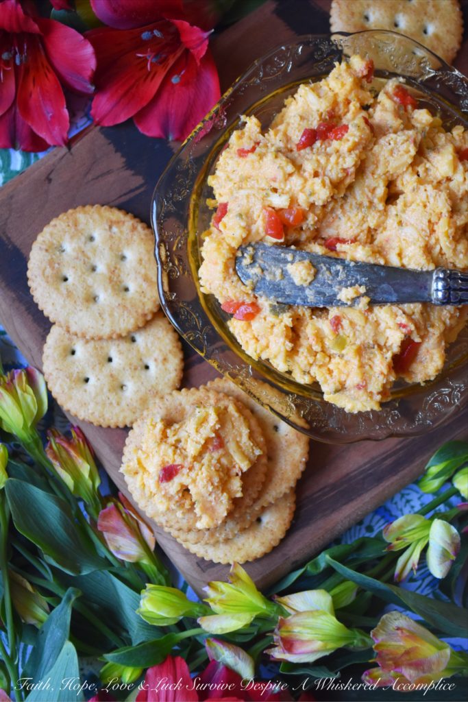 Sweet Gherkin Pimento Cheese Spread - Looking for an easy-to-make appetizer to bring along to your next party, game, or get-together? Why not try making pimento cheese spread? This quick cheesy snack uses sweet gherkin pickles for added sweetness and texture. Once you start eating it, you won't want to stop.