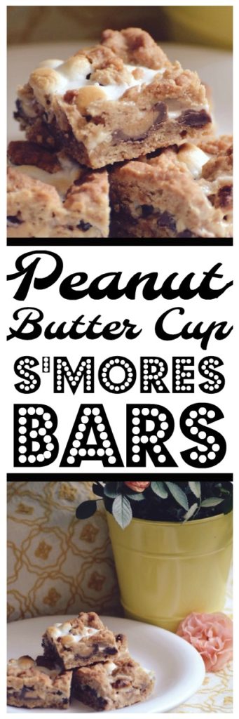Peanut Butter Cup S'mores Bars - In this sinfully sweet cookie dessert bar recipe, a graham cracker crust is topped with chopped peanut butter cups and then sprinkled with peanuts, marshmallows, and miniature chocolate chips, before having more of the graham cracker crust mixture crumbled on top. With this baked s'mores recipe, there's absolutely no need to wait for a campfire.