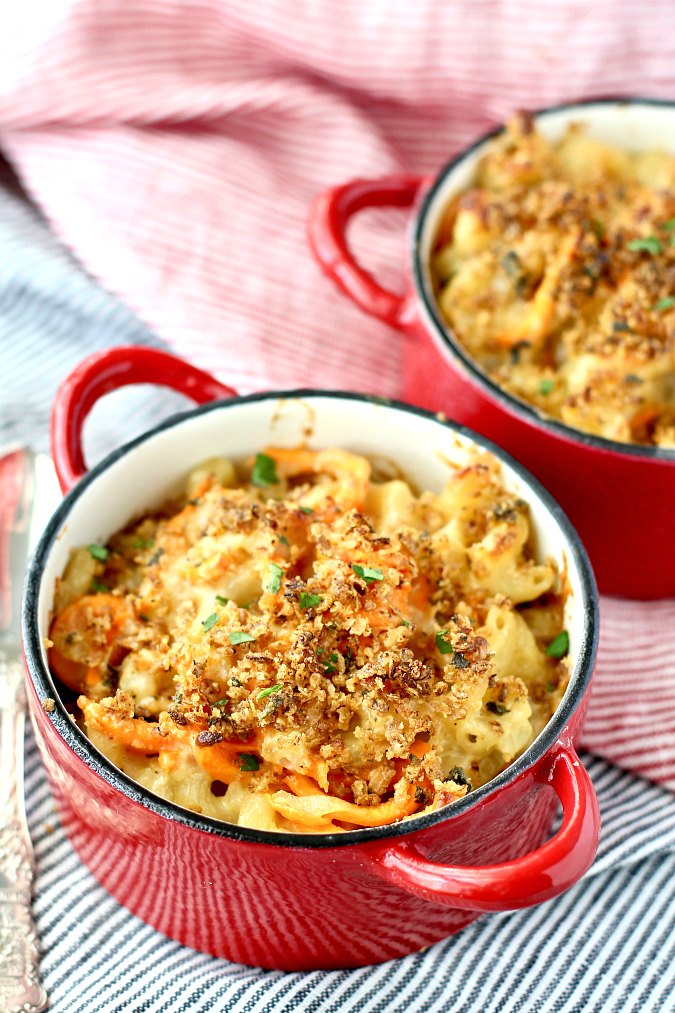 Spiralized Sweet Potato Macaroni and Cheese - Karen's Kitchen Stories - Welcome to Friday! Friday! Friday! Favorites! Each Friday we'll be sharing our favorite recipes of the week from other fabulous food bloggers, so make sure to visit and see what tasty over-the-top dishes we're most excited about.