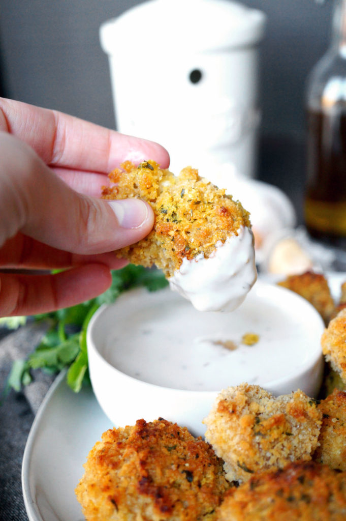 Vegan Garlic Parmesan Cauliflower Wings - The Baking Fairy