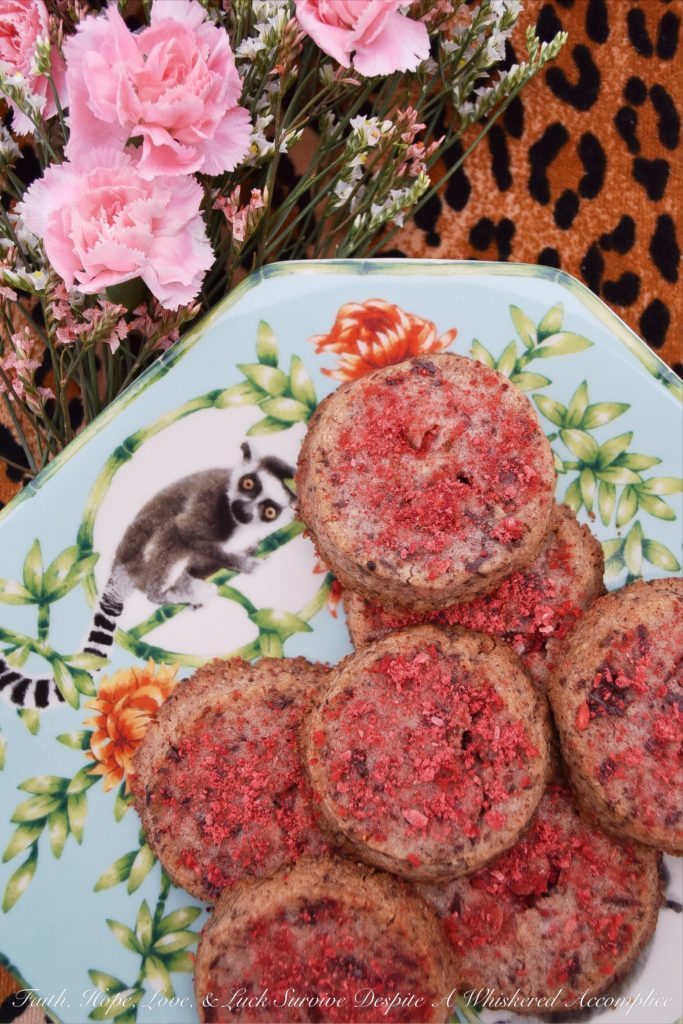 Strawberry Dark Chocolate Shortbread Biscuits - English shortbread biscuits are wonderful on their own, with their buttery flavor and crumbly texture, however, when you add freeze-dried strawberries and dark chocolate into the dough, they become even more amazing. Whether you choose to bake these cookies for Valentine's Day or on any other day of the year, their lovely strawberry and chocolate flavor is sure to win over hearts.