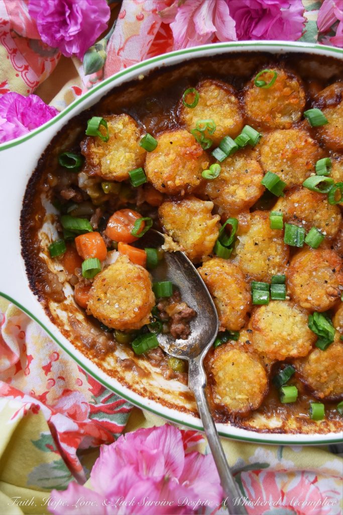 Creamy Cheeseburger & Veggie Hot Dish - This hamburger hot dish casserole is one that will easily steal your heart away with its rich creamy sauce and tater tot topping. Add in lots of veggies, grated cheddar cheese, and a generous amount of stout, and you'll see just why this cheeseburger hot dish is so hard to resist. You definitely won't want to wait till St. Patrick's Day to try this recipe out.