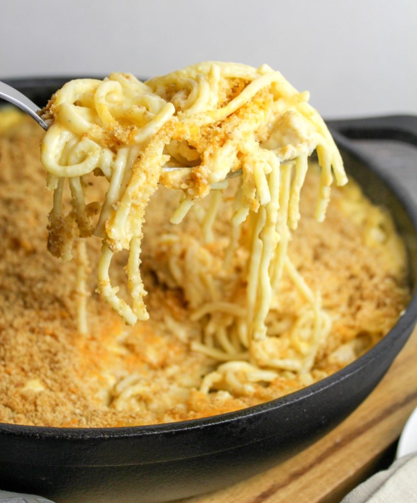 Cheesy Chicken Spaghetti Casserole - Cheese Curd in Paradise - This month, we're sharing a few of our family favorite recipes. We hope you enjoy a few of our breakfast, side, soup, dessert, and main dish recipes just as much we do and that perhaps they might become your family's favorite recipes as well.