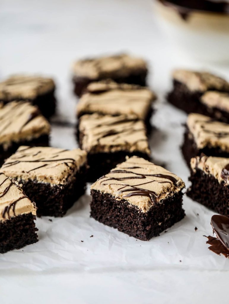 Chocolate Sheet Cake with Peanut Butter Frosting - How Sweet Eats - Welcome to Friday! Friday! Friday! Favorites! Each Friday we'll be sharing our favorite recipes of the week from other fabulous food bloggers, so make sure to visit and see what tasty over-the-top dishes we're most excited about.