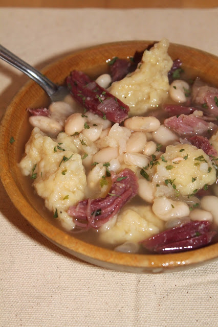 Ham, Bean, and Rivel Soup - Savory Moments - This month, we're sharing a few of our family favorite recipes. We hope you enjoy a few of our breakfast, side, soup, dessert, and main dish recipes just as much we do and that perhaps they might become your family's favorite recipes as well.