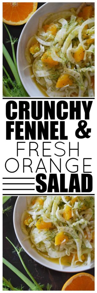 Crunchy Fennel & Fresh Orange Salad - This fresh orange and fennel salad is a healthy way to enjoy the crunchy texture of fennel and make you absolutely fall in love with this vegetable's flavor if you haven't already. Served at room temperature, this unique and simple salad is crunchy, slightly sweet, and extremely flavorful.