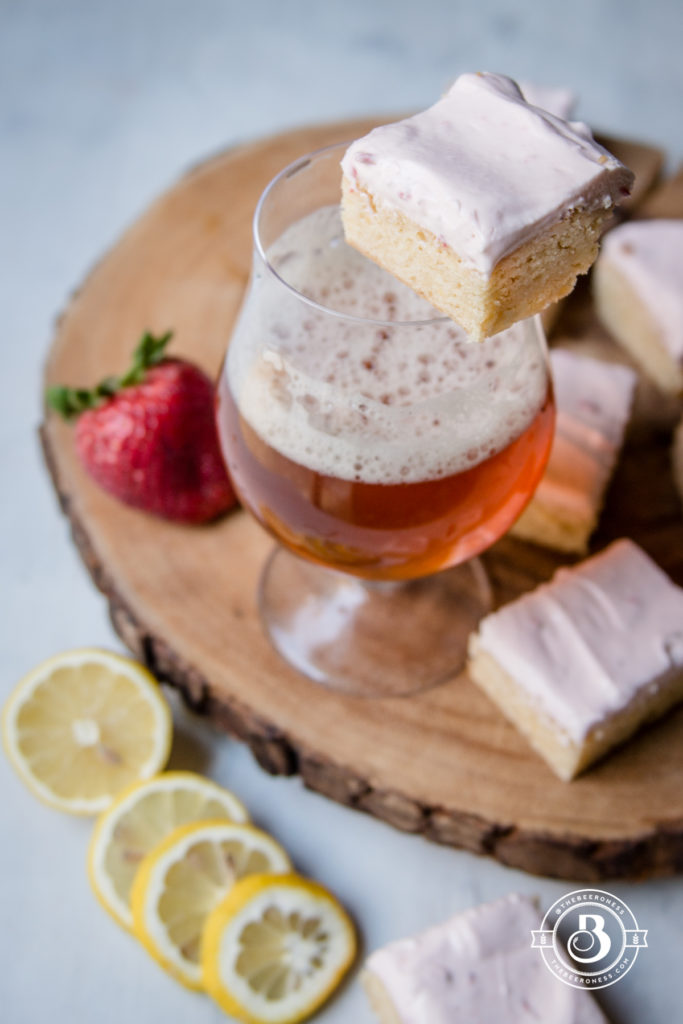 Strawbery Lemonad Beer Cookie Bars - The Beeroness - Welcome to Friday! Friday! Friday! Favorites! Each Friday we'll be sharing our favorite recipes of the week from other fabulous food bloggers, so make sure to visit and see what tasty over-the-top dishes we're most excited about.