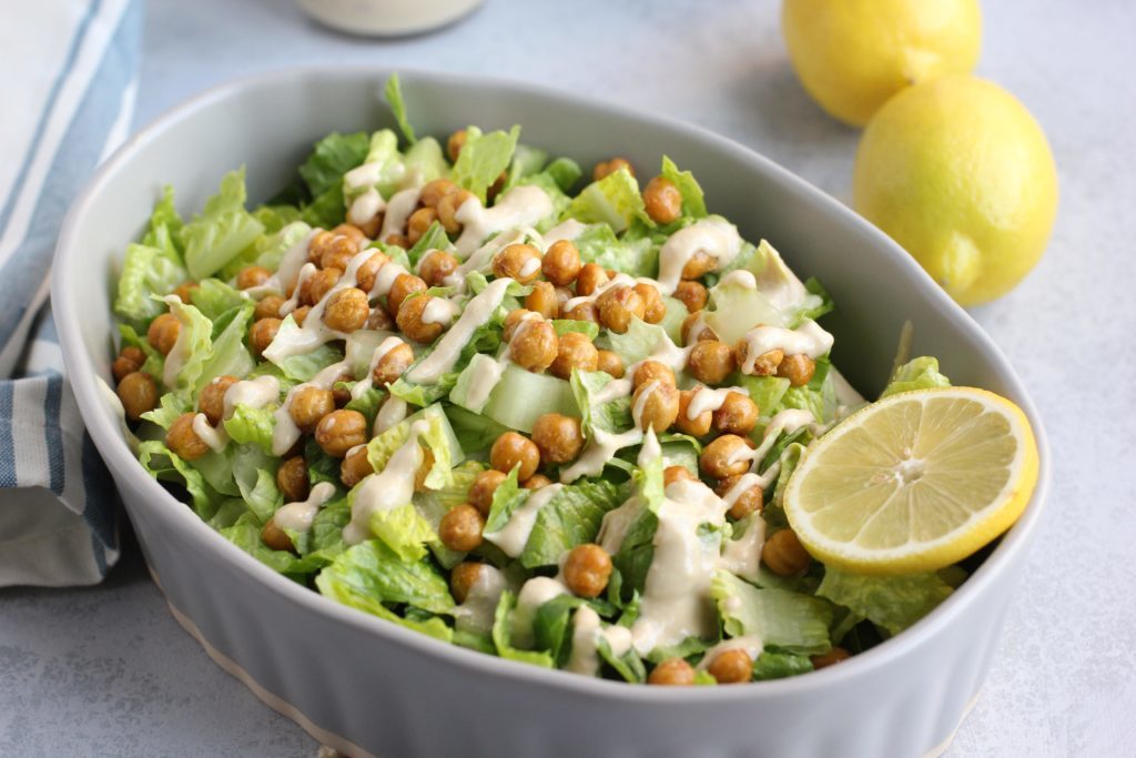 Vegan Caesar Salad with Crispy Chickpeas - I Heart Vegetables - Welcome to Friday! Friday! Friday! Favorites! Each Friday we'll be sharing our favorite recipes of the week from other fabulous food bloggers, so make sure to visit and see what tasty over-the-top dishes we're most excited about.