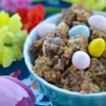 Banana Bread Pudding with Cadbury Mini Eggs - Easter wouldn't be Easter without Cadbury Mini Eggs. While eating them straight out of the bag is always a delicious treat, I prefer to transform them into something even more delicious by adding them to banana bread and then using that same banana bread to make a bread pudding dessert topped with a warm vanilla sauce and even more Cadbury Mini Eggs.