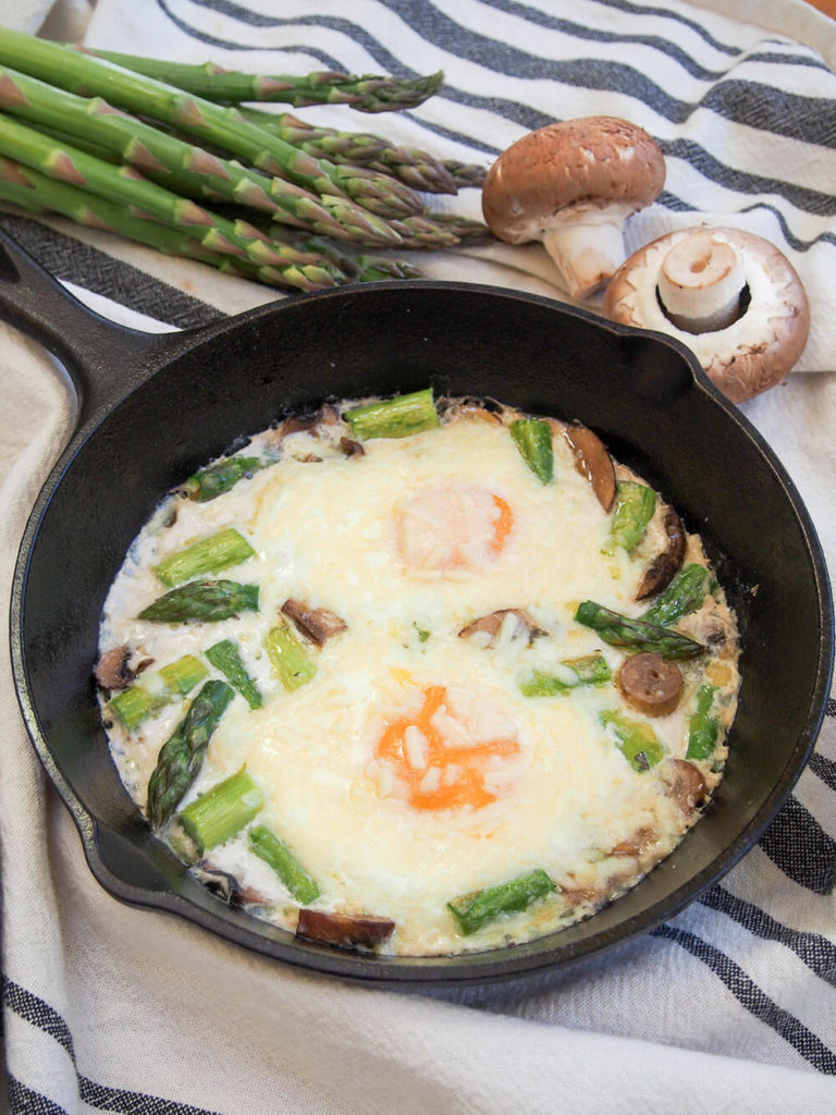 Baked Eggs with Mushrooms and Asparagus - Caroline's Cooking - Welcome to Friday! Friday! Friday! Favorites! Each Friday we'll be sharing our favorite recipes of the week from other fabulous food bloggers, so make sure to visit and see what tasty over-the-top dishes we're most excited about.