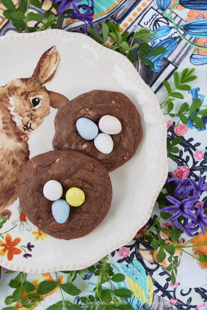 Quick Easter Brownie Mix Cookies - With all of the fuss that goes into making Easter dinner, it's nice to have a quick and easy dessert that won't take hours to make. These festive spring cookies are made using a boxed fudge brownie mix and Cadbury Mini Eggs. In my world, any dessert recipe that requires only dirtying one bowl and one baking sheet is one that I can instantly fall in love with, holiday or no holiday.
