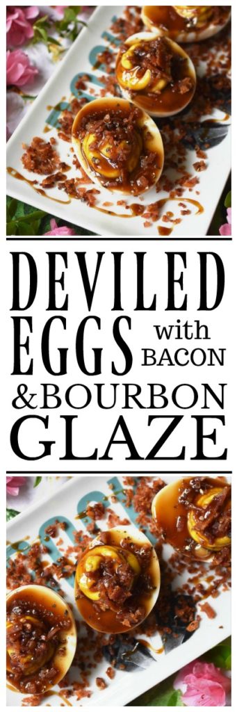 Deviled Eggs with Bacon & Bourbon Glaze - Unlike most deviled egg recipes, this one calls for 15 hard-boiled eggs instead of 12. You'll have 24 deviled eggs to serve at your cookout, picnic, or party, and 6 to sample and taste-test beforehand. No more sneaking a deviled egg, thus leaving an empty space in your egg tray. And, with tons of bacon and a homemade bourbon glaze, these are deviled eggs you're definitely going to want to sample.