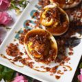 Deviled Eggs with Bacon & Bourbon Glaze - Unlike most deviled egg recipes, this one calls for 15 hard-boiled eggs instead of 12. You'll have 24 deviled eggs to serve at your cookout, picnic, or party, and 6 to sample and taste-test beforehand. No more sneaking a deviled egg, thus leaving an empty space in your egg tray. And, with tons of bacon and a homemade bourbon glaze, these are deviled eggs you're definitely going to want to sample.